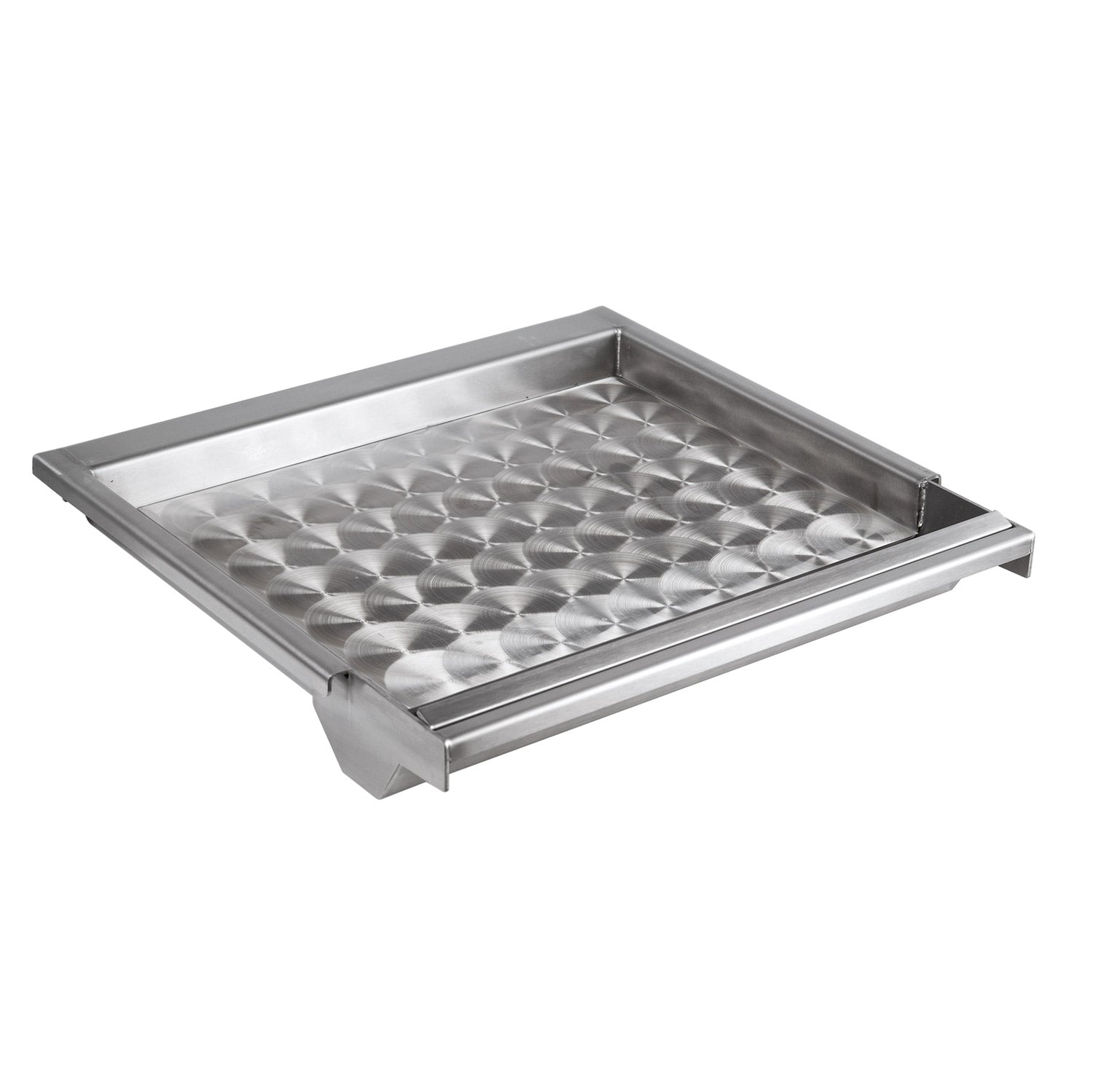 Stainless steel griddle with raised diamond plate and side handles