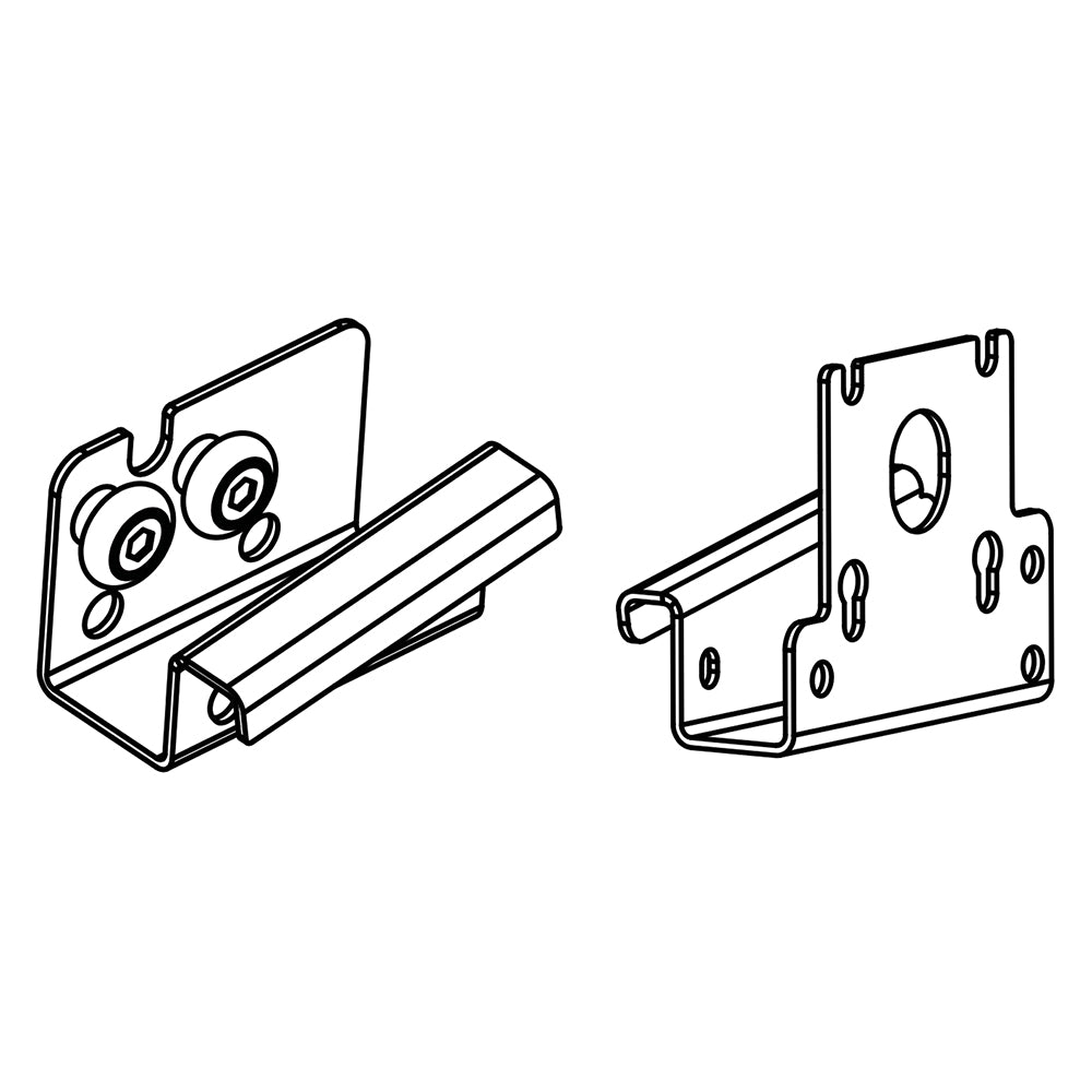 Heavy-duty rotisserie bracket kit with mounting plates and support bar