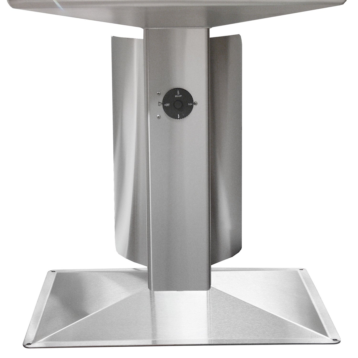 Fire Magic tank shield for post mount grill, brushed metal with round dial