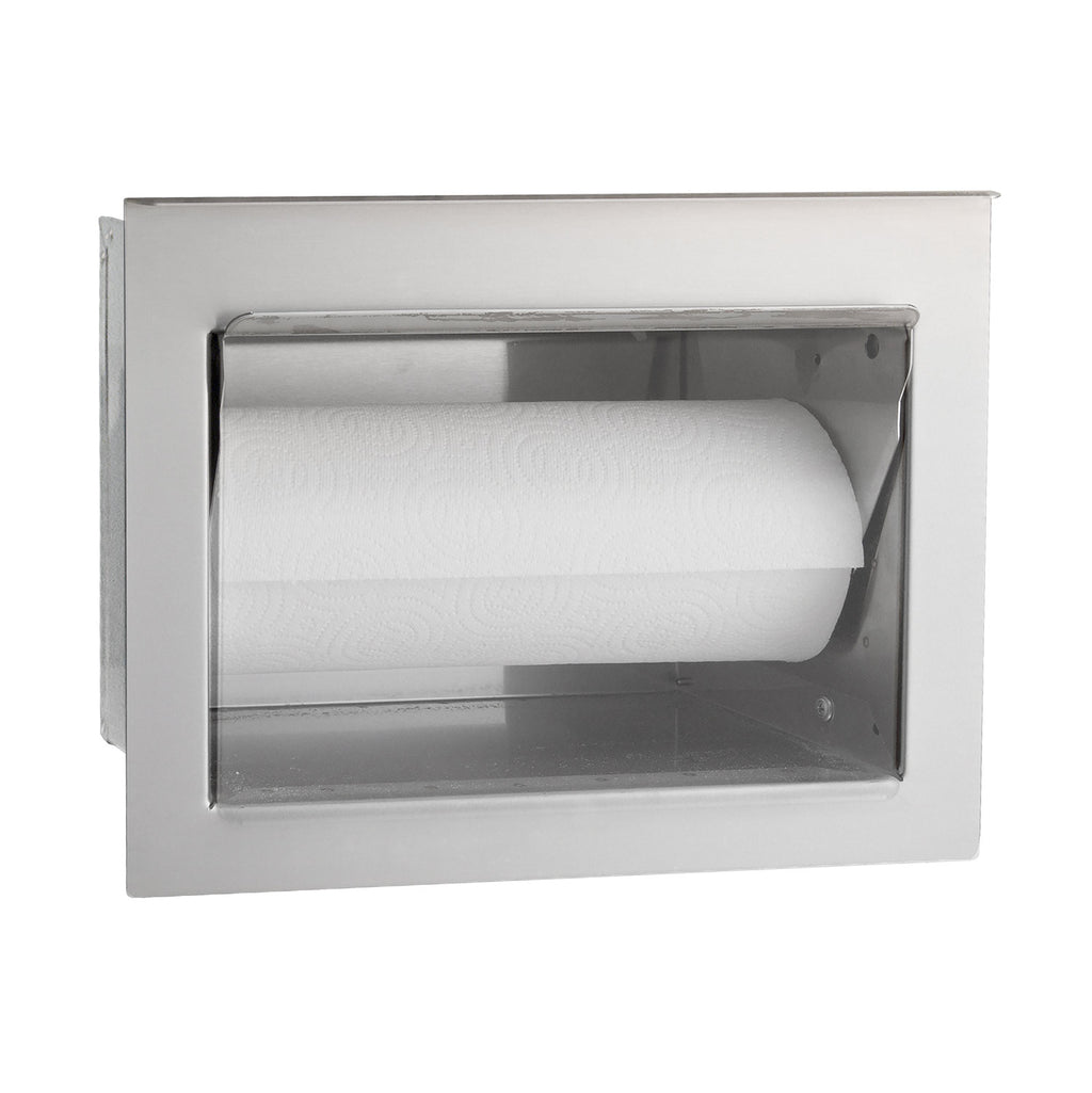 Paper towel holder with metal frame and built-in paper towel roll