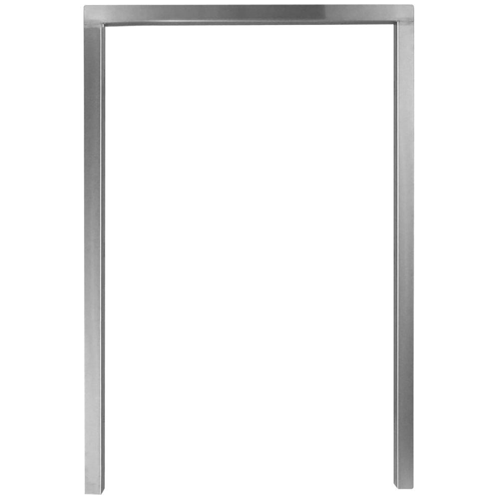 Refrigerator trim kit with brushed metal side rails and open center frame