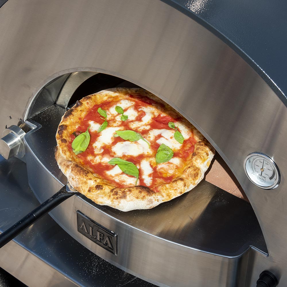 Alfa 2 Pizze 38-Inch Ardesia Gray Countertop Gas Pizza Oven