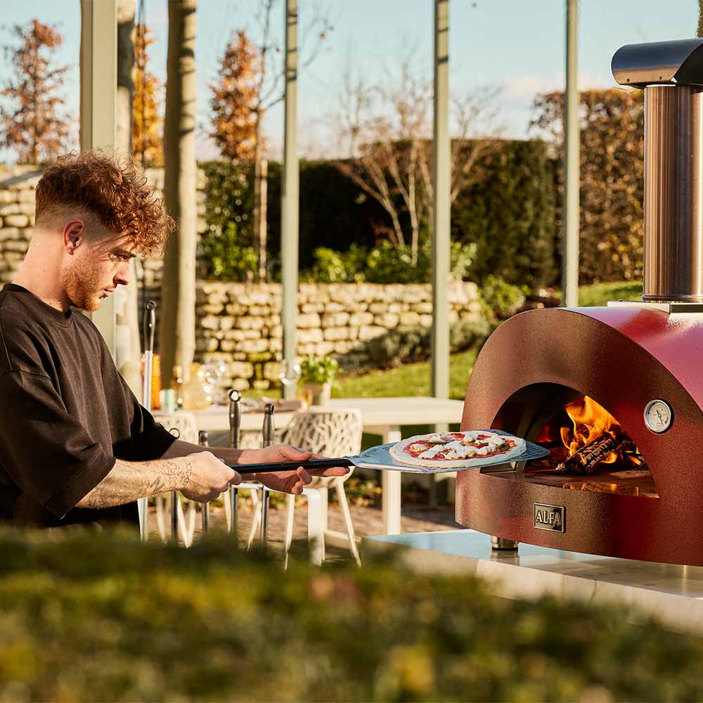 Alfa Moderno 2 Pizze Wood-Fired Pizza Oven with Cooking Station