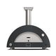 Alfa 3-pizza countertop gas oven, anthracite dome with silver chimney and controls