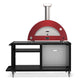 Alfa gas pizza oven with cooking station, red dome and stainless flue