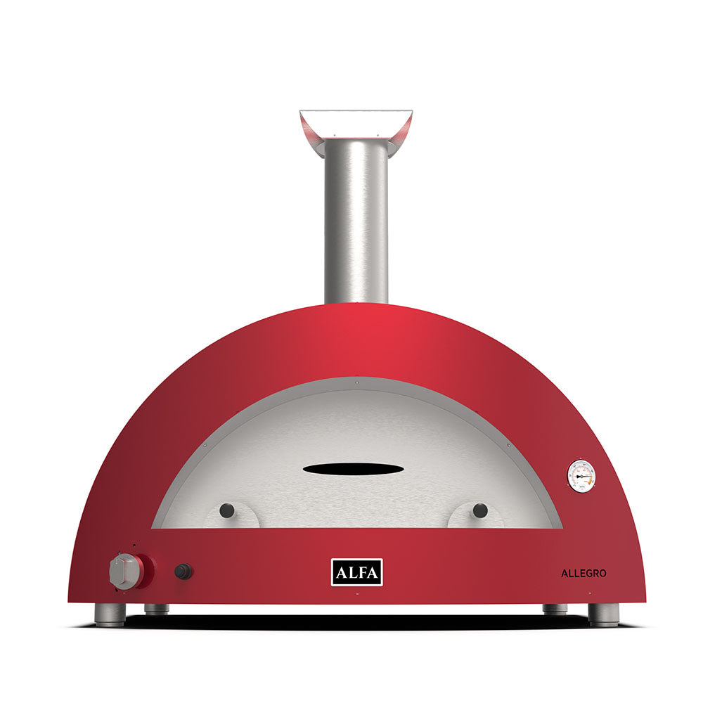 Countertop gas pizza oven with red dome and control panel, ALFA Allegro
