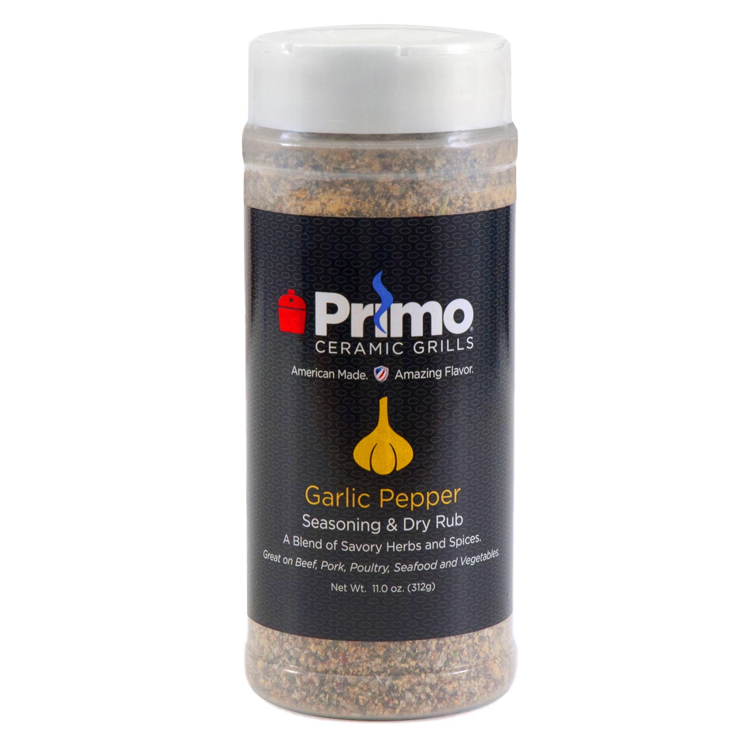 Primo ceramic grills garlic pepper seasoning & dry rub shaker bottle, 11 oz