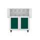Hestan GCD30 double door cart with two open compartments and dark green drawer fronts