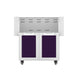 Hestan GCD30 double door cart with two open compartments and purple drawer fronts