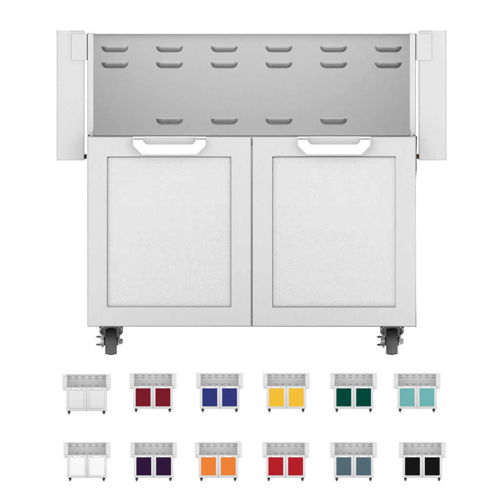 Double door cart with two front doors and vented control panel above
