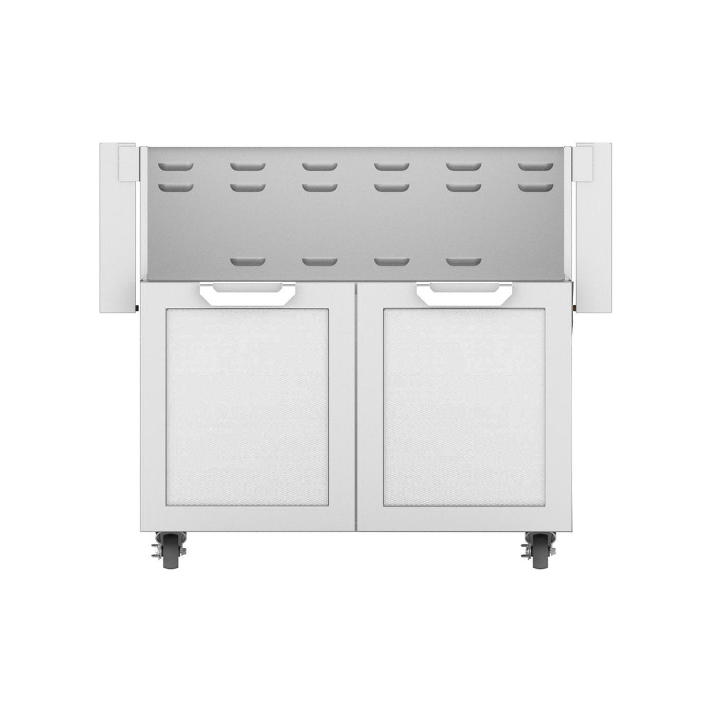 Double door cart front view with two closed doors and louvered panel