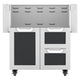 Double-drawer and door cart with two front drawers, dark charcoal panels.