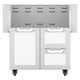 Stainless double drawer and door cart with white drawer fronts and two panel inserts