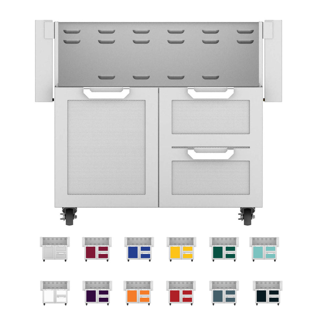 Double drawer and door cart, gray cabinet with two drawers and one door panel
