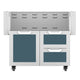 Double drawer and door cart with dark gray drawer fronts, gray base, and vented top rack
