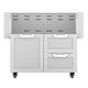 Double drawer and door cart, light gray cabinet with two drawers and one door panel