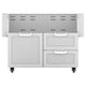 Double drawer and door cart, two doors and two drawers, silver front view