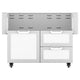 Double drawer and door cart, white door panels and drawers, silver frame