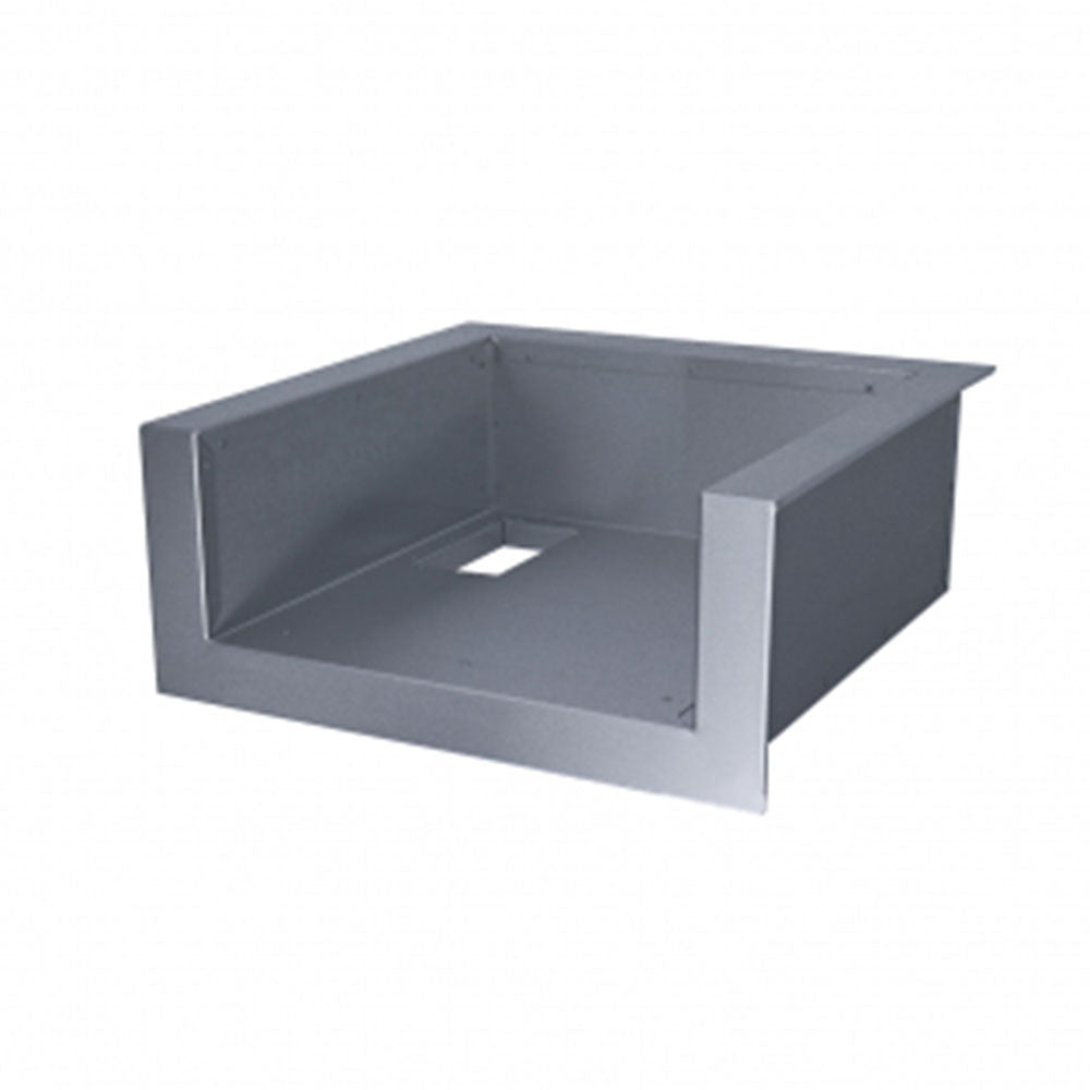Dark gray rectangular griddle insulating liner with raised sides and open center