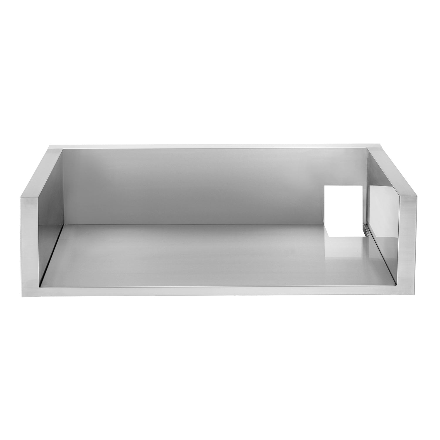 Rectangular insulated grill jacket liner with open front and gray interior