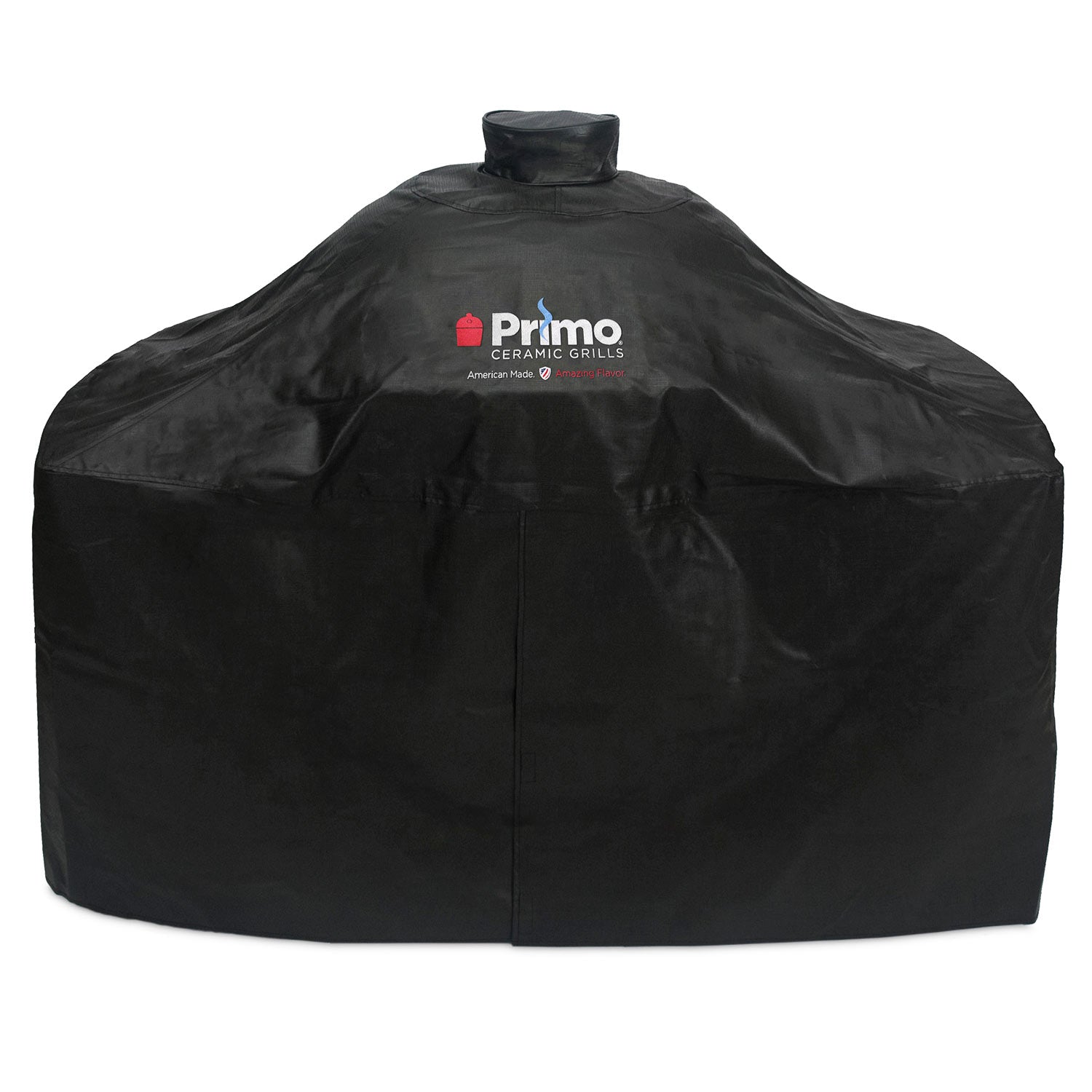 Vinyl grill cover, black, with Primo logo and drawstring-style flap