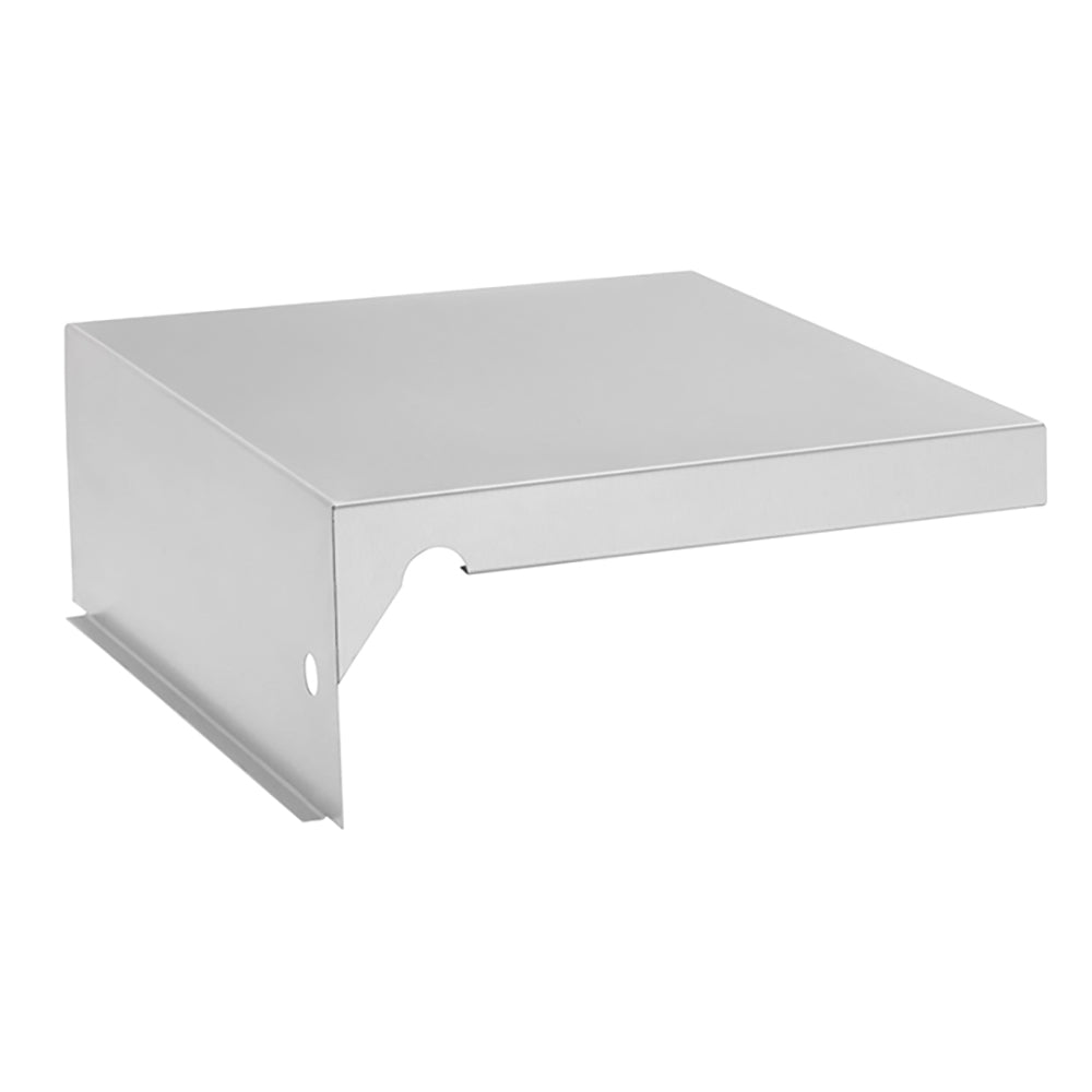 Right-side stainless steel grill side shelf with flat top and hanging bracket
