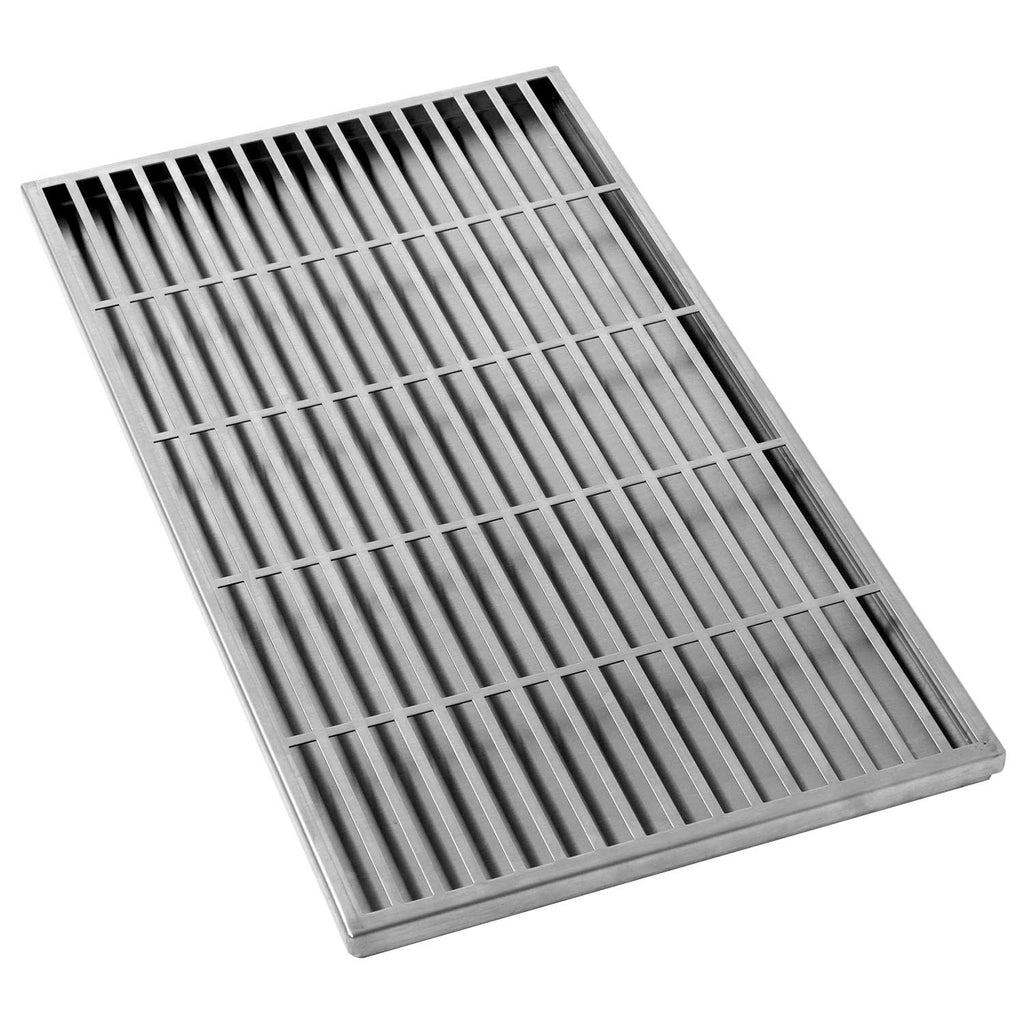 Stainless infrared smoker roaster grate insert with parallel bars and frame