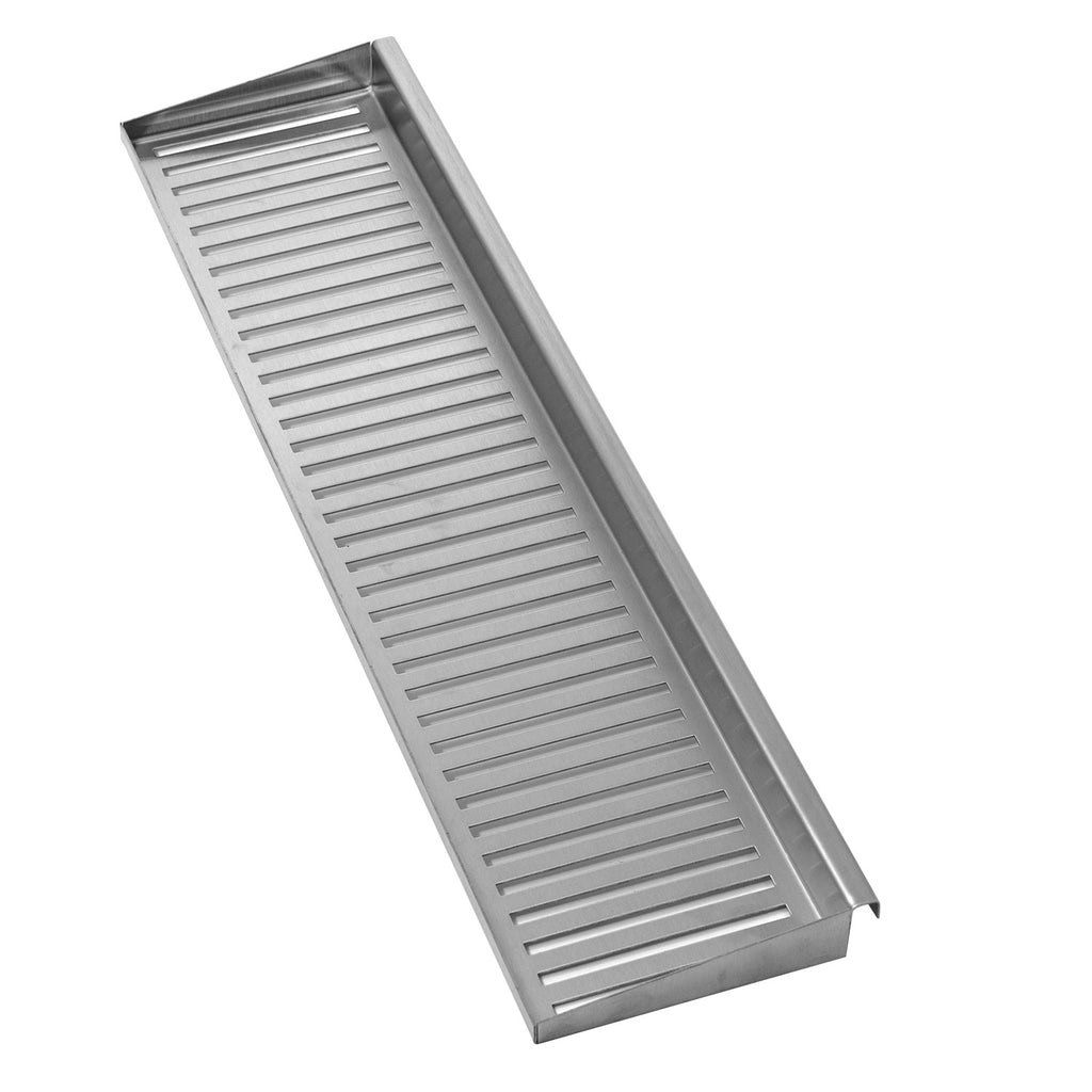 Infrared grill warming rack with slatted stainless-steel surface