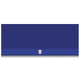 Outdoor ventilation hood, stainless steel with blue finish and vent grille bottom.