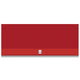 Outdoor ventilation hood, red front panel with centered control badge