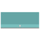 Outdoor ventilation hood, stainless steel with teal finish and vent grille bottom.
