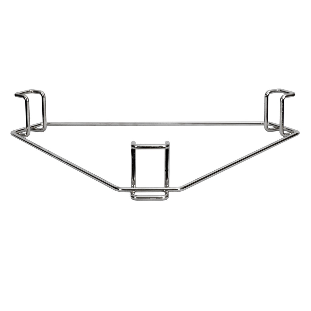 Metal heat deflector rack with two side handles and central support bar