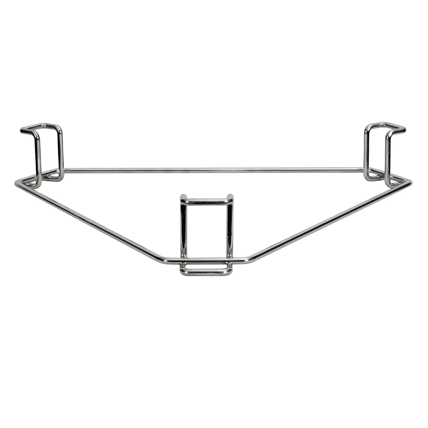 Metal heat deflector rack with two side handles and central support bar