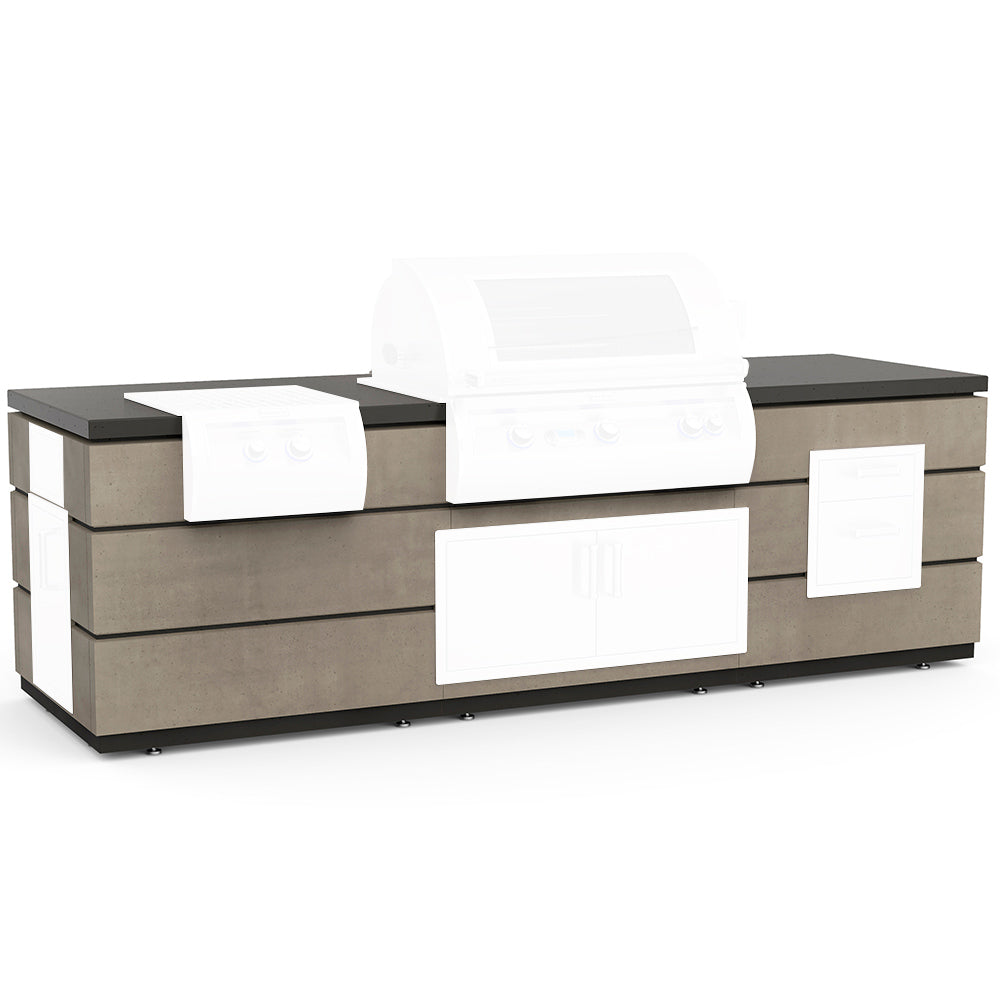 Fire Magic Complete Outdoor Kitchen Island with Grill, Power Burner and Component Cut-Outs