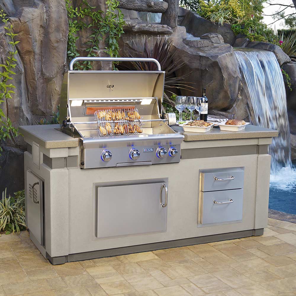 American Outdoor Grill L-Series Outdoor Kitchen Island with 30NBL Built-In Grill, Natural Gas