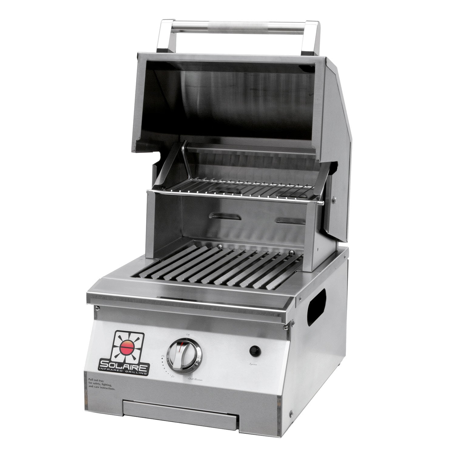 Solaire Accent Single Burner Infrared Portable Grill with Warming Rack, Propane