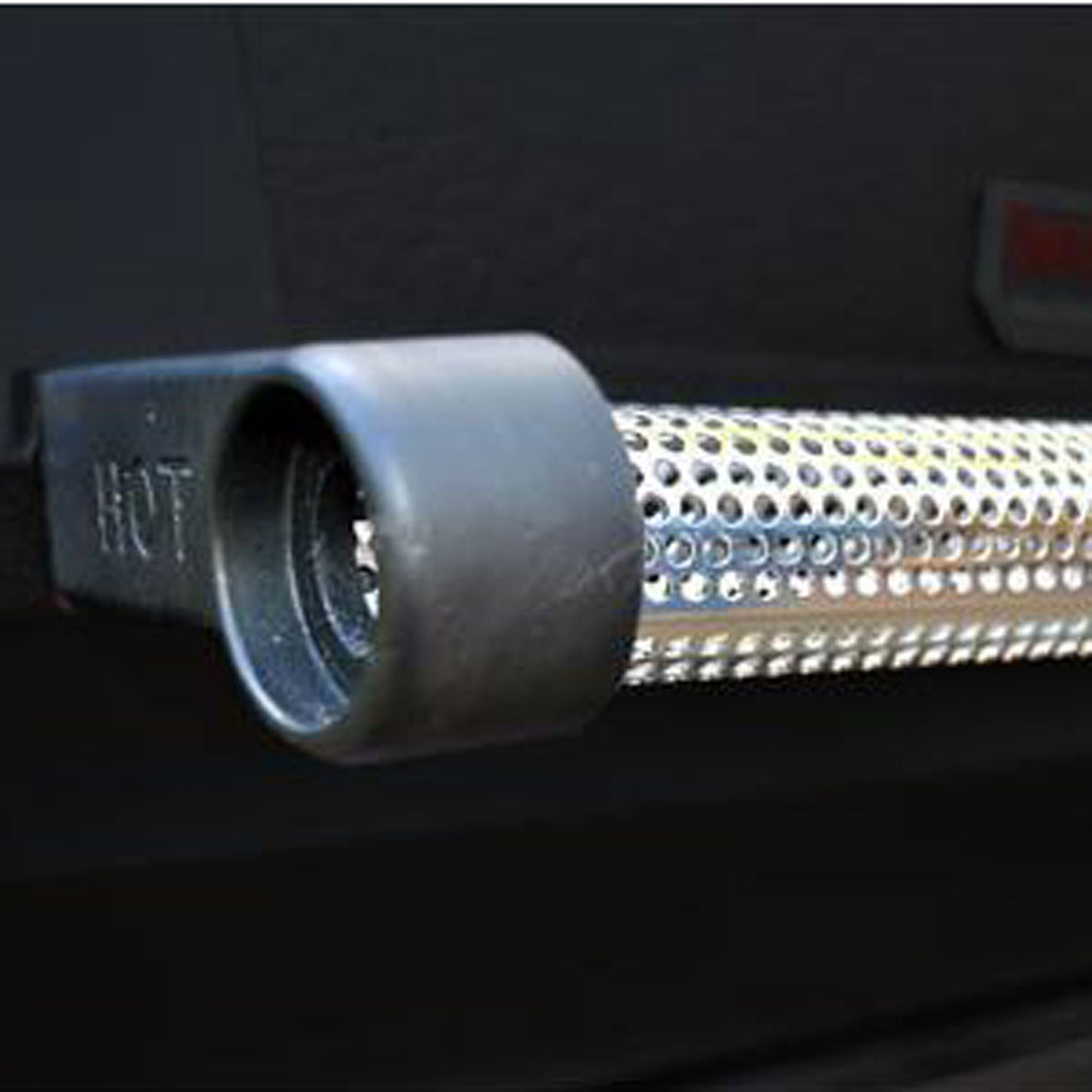 Gas grill burner tube with perforated metal heat shield