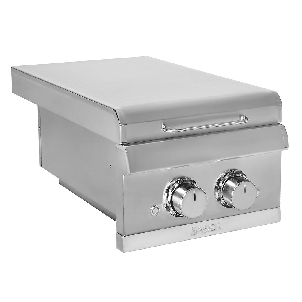 Saber Elite Built-In Dual Side Burner, 12-Inches, Natural Gas