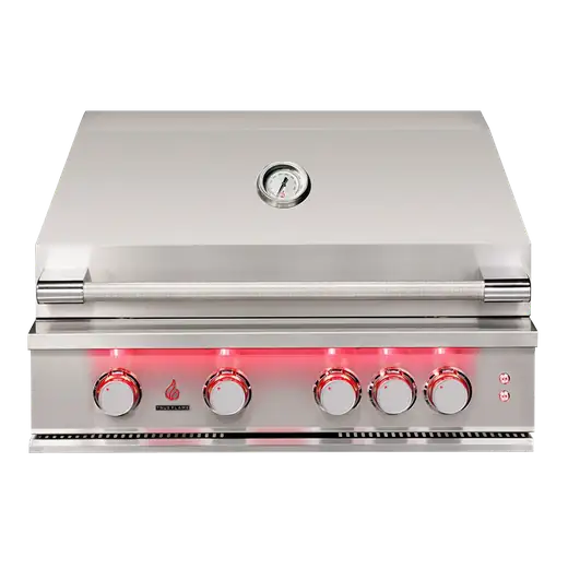 Built-in gas grill product cutout on white background