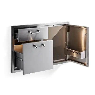 Outdoor kitchen cabinet system product cutout on white background