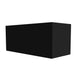 Range hood duct cover in black, rectangular chimney style