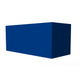 Range hood duct cover in deep blue, rectangular chimney style