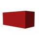 Range hood duct cover in red, rectangular chimney style