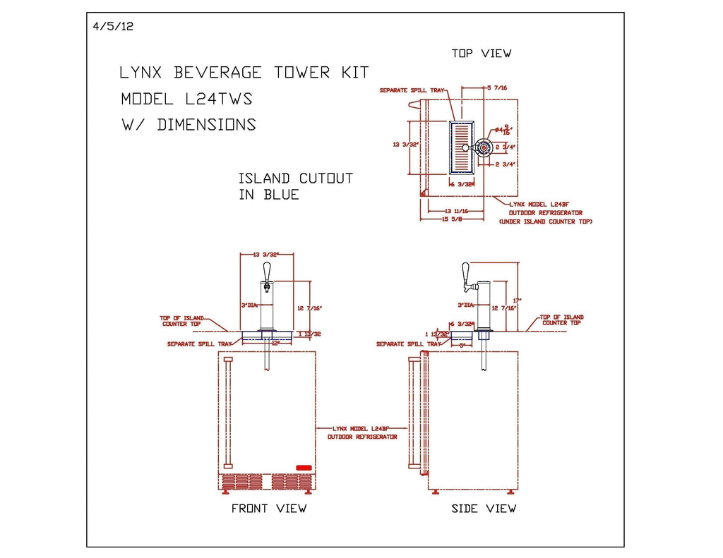 Lynx Double Tap Tower Kit For Kegerator