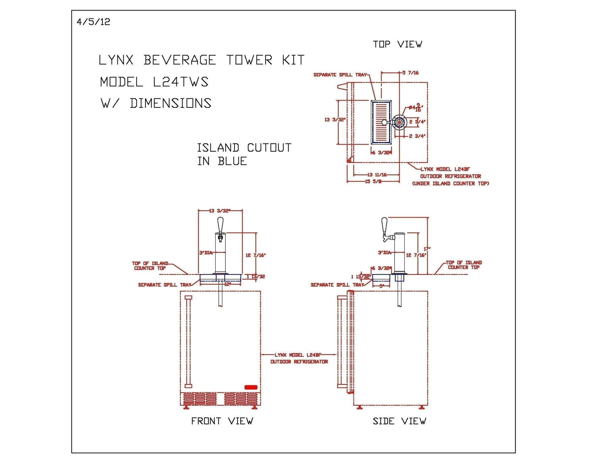 Lynx Double Tap Tower Kit For Kegerator