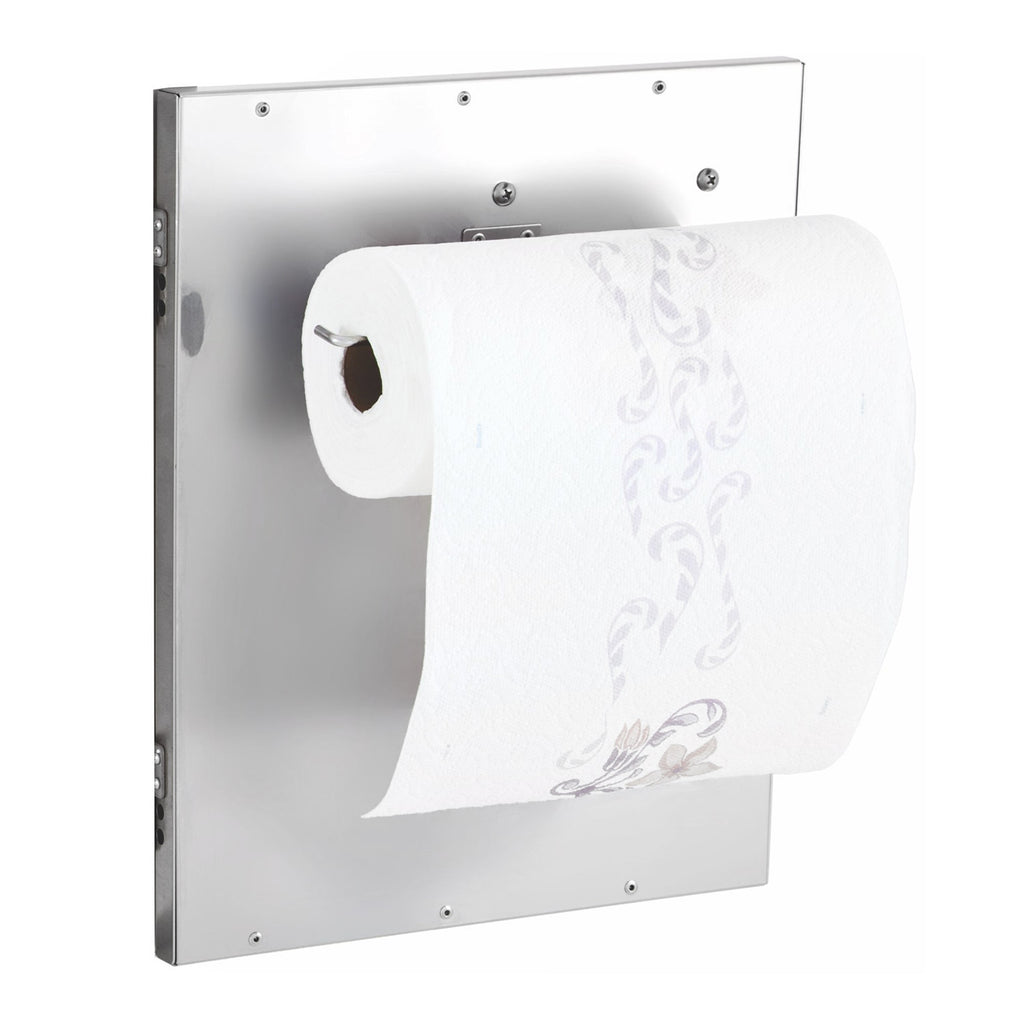 Freestanding grill rear panel with toilet-paper roll holder