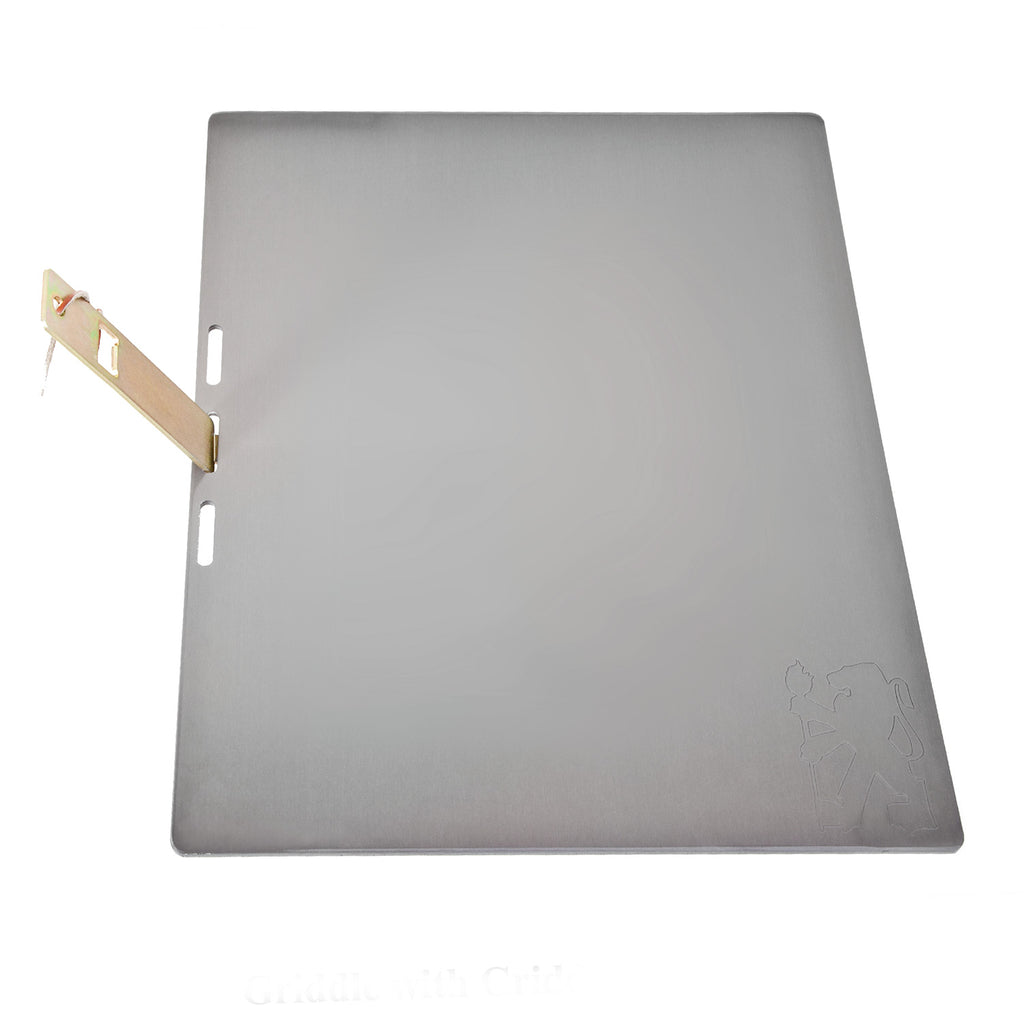 Freestanding grill side wind guard panel in stainless steel