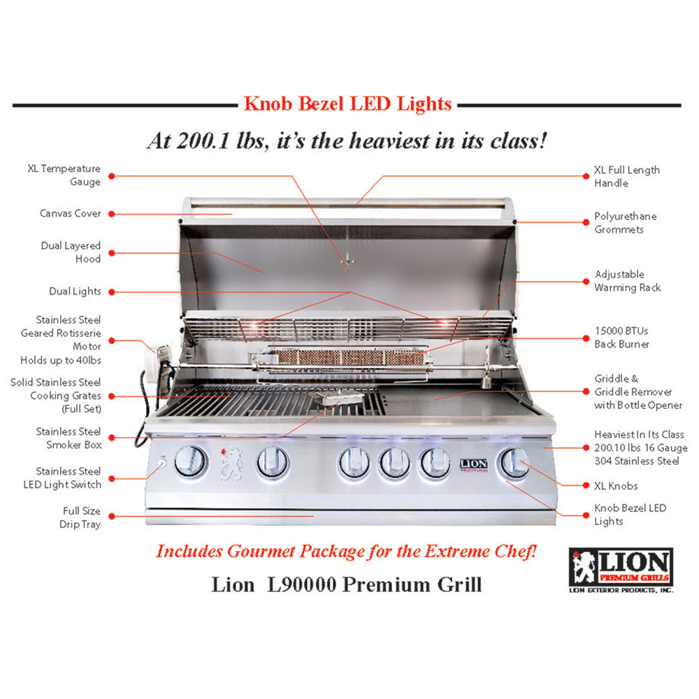 Lion L90000 40-Inch Built-In Grill