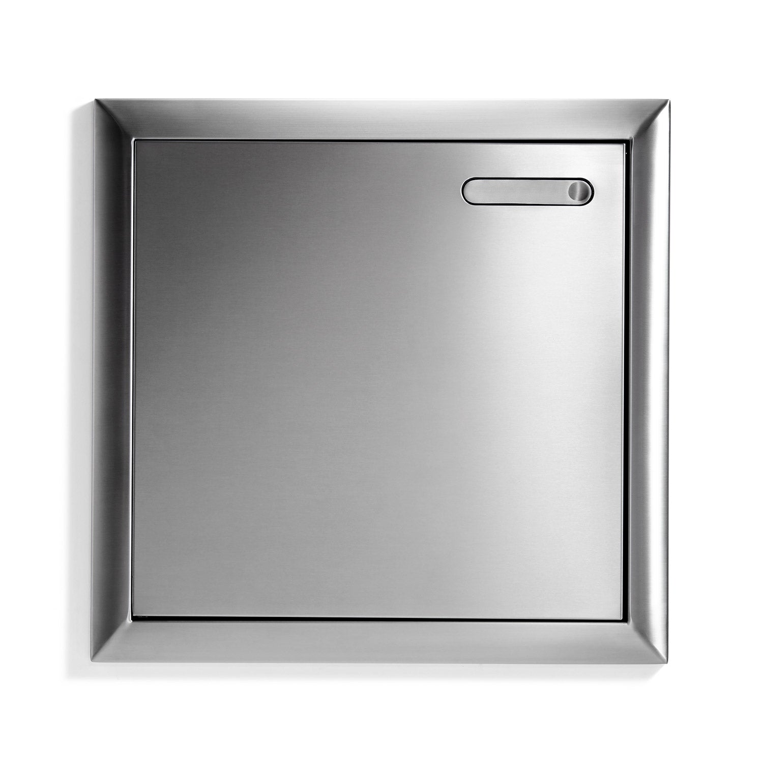 Stainless steel access door with square frame and recessed handle