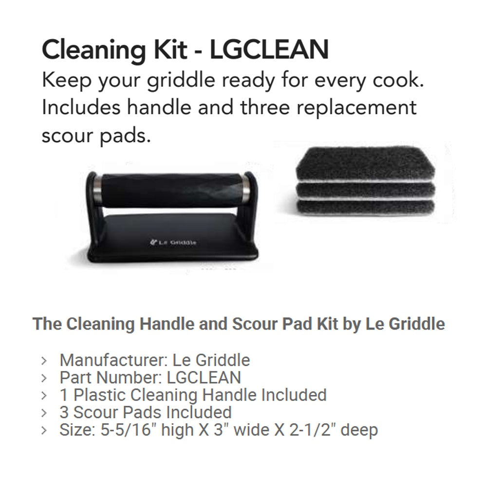 Le Griddle cleaning handle kit with three replacement scouring pads